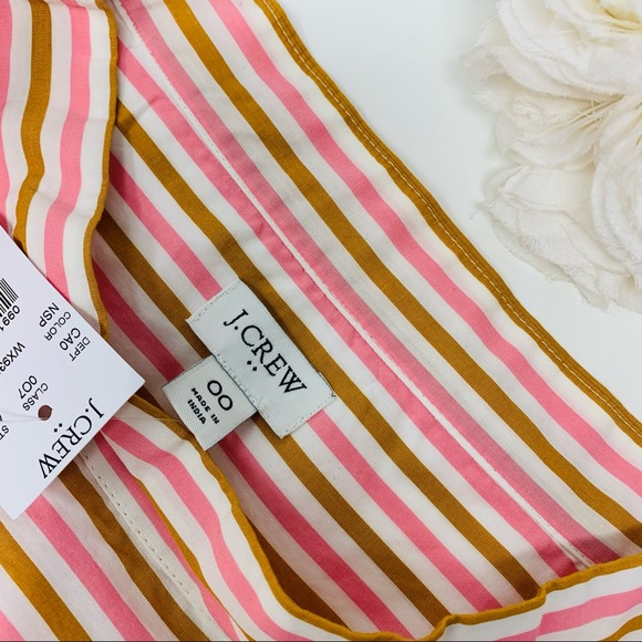 NEW J Crew Poplin Boatneck Candy Stripe Blouse - Picture 9 of 11